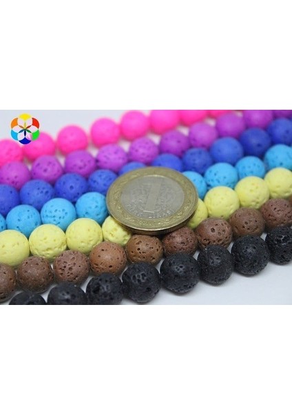 Lav Taşı Açık Mavi Renkli Yarım Dizi 10MM (18CM Uzunluğundadır)