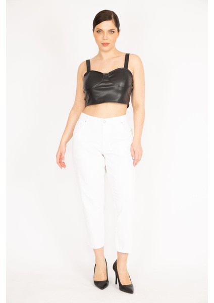 Kadın Kemik Büyük Beden 5 Cepli Kot Pantolon