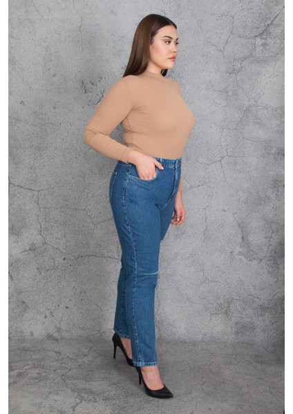 Kadın Mavi Yırtık Detaylı Kot Pantolon 65N35397 fiyatları