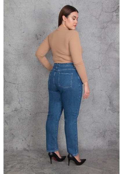 Kadın Mavi Yırtık Detaylı Kot Pantolon 65N35397 modelleri