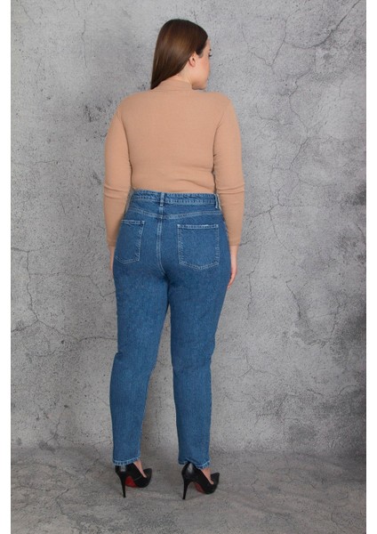 Kadın Mavi Yırtık Detaylı Kot Pantolon 65N35397 fırsatları