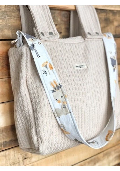 Bej Örgü Bej Gökkuşak Ceylan Poplin Anne-Bebek Bakım Çantası fiyatları