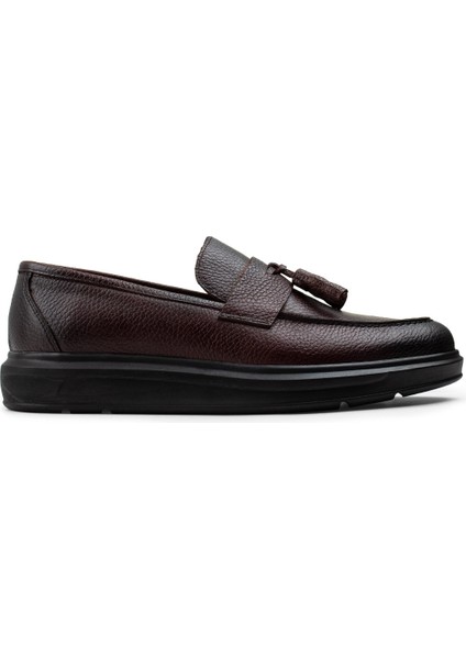 Deri Bordo Comfort Erkek Loafer - 01587MBRDP03