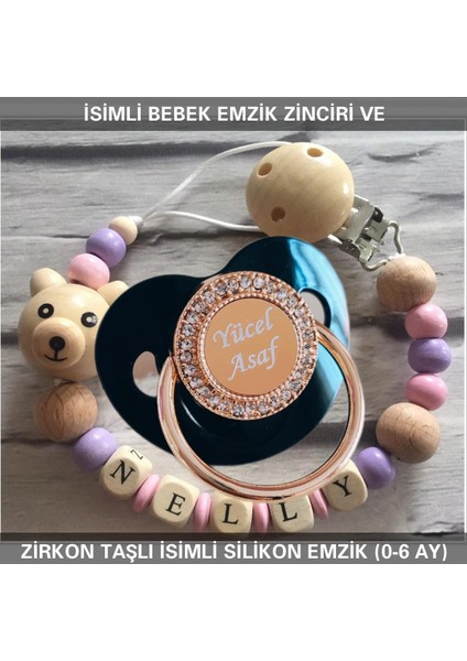 Isimli Emzik Zinciri ve Isimli Silikon Emzik (0-6 Ay) BEZYI491