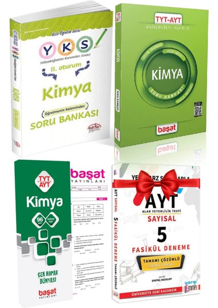 Editör YKS Kimya Soru Bankası+Başat Kimya Soru Bankası+Kimya Yaprak Test+Lemma AYT Sayısal 5d
