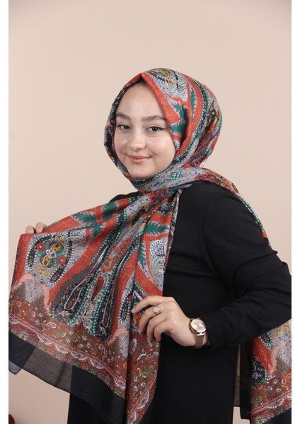 SİYAH Siyane Scarf Şal Desen Etnik Şal