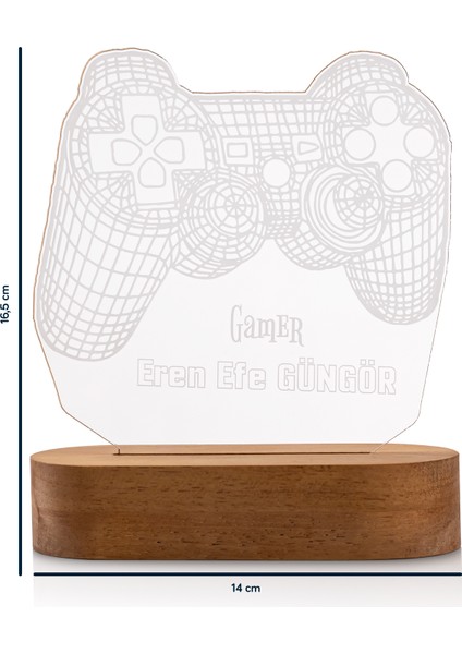 Kişiye Özel Oyun Severlere Hediye Konsol Kolu 3D LED Lamba