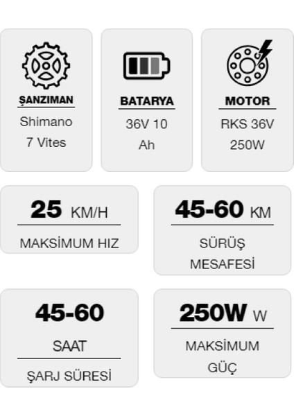 Rks ZF10 Elektrikli Bisiklet (Siyah)