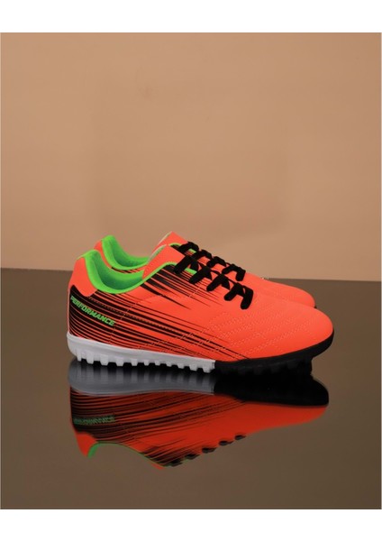 1687-ANATOMIK Kaydırmaz Tabanlı Halı Saha Futbol Ayakkabısı - NKT01687-TURUNCU-38