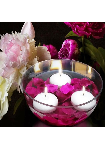 Vıp Dekor Düğün Mumları White Floating Water Candle 24 Adet Beyaz Su Mumu Suda Yüzen Mum Huvuz Mumu