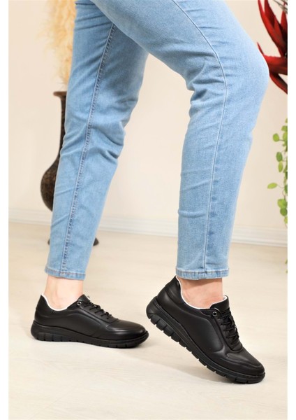 1684 Hakiki Deri Anatomik Tabanlı Bayan Günlük Ayakkabı - NKT01684-SIYAH-41 fırsatları