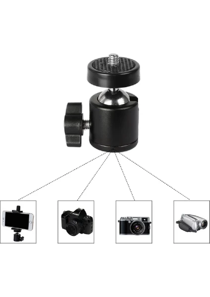 Tripod Slr Projeksiyon Kamera ve Ring Light Için 360 Derece Dönebilen Metal Oynar Başlık