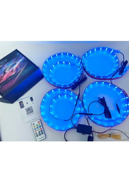 App Kontrollü Araç Altı Animasyonlu Kayar Colorfull Renkli LED - 120CM*90CM
