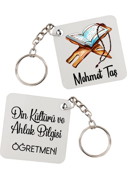 Din Kültürü Öğretmenine Öğretmenler Günü Hediyesi Isimli Kişiye Özel Anahtarlık