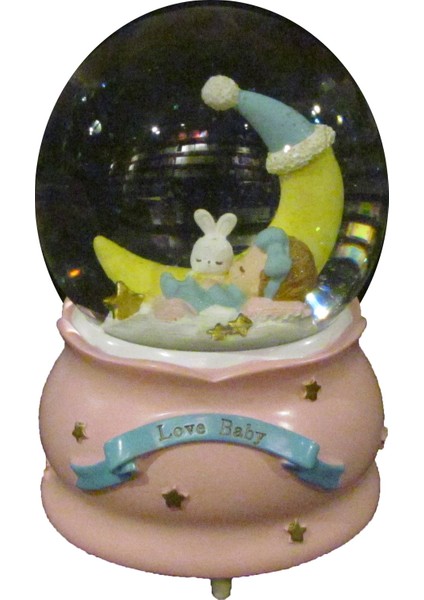 Ay Bebek Babu Gift Moon Kar Küresi Değişen Işıklı 100 mm Püskütmeli 15X10CM modelleri