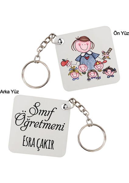 Bayan Sınıf Öğretmenine Öğretmenler Günü Hediyesi Isimli Kişiye Özel Anahtarlık fiyatları