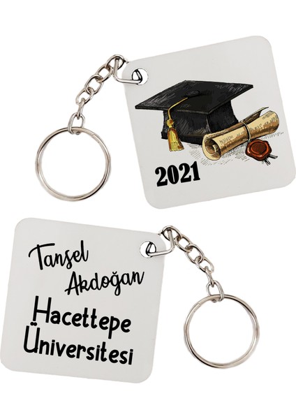 Mezuniyet Hediyesi Isim Baskılı Kişiye Özel Anahtarlık
