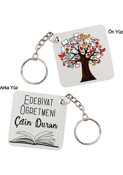 Edebiyat Öğretmenine Öğretmenler Günü Hediyesi Kişiye Özel Isimli Anahtarlık