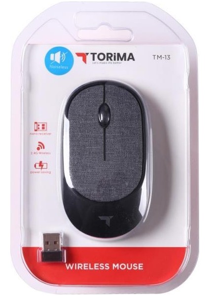 Tm-13 Ergonomik Sessiz Kablosuz Siyah Optik Mouse