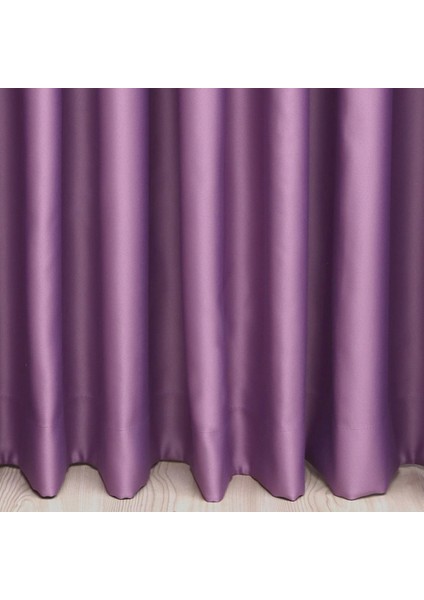 Lüx Saten Blackout Karartma Güneşlik Perde Düz Pilesiz - Eflatun modelleri