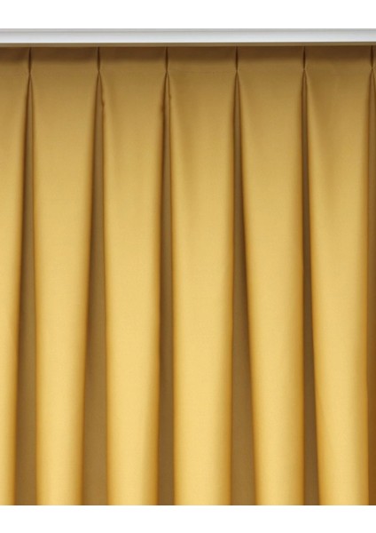 Lüx Saten Blackout Karartma Güneşlik Perde Düz Pilesiz - Sarı modelleri