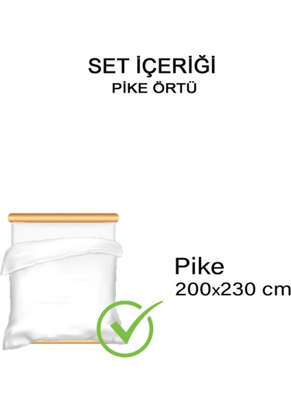 %100 Pamuk Çift Kişilik Yatak Örtüsü Baskılı Pike - Caren V2 modelleri