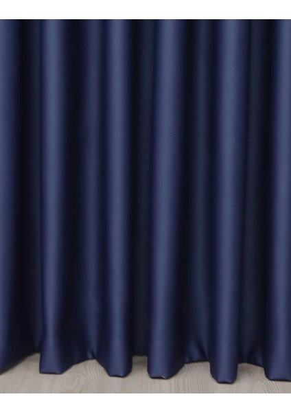 Lüx Saten Blackout Karartma Güneşlik Perde Düz Pilesiz - Lacivert modelleri