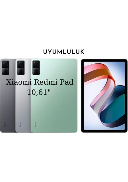 Xiaomi Redmi Pad 10,61 Inç ile Uyumlu Tablet Kılıf Smart Özellikli Uyku Modlu Kapaklı Tablet Kılıfı