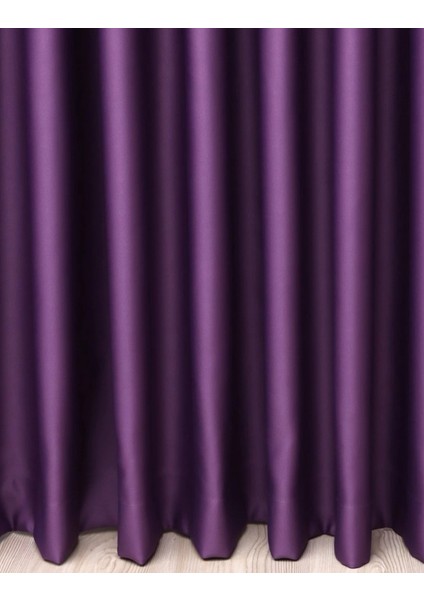 Lüx Saten Blackout Karartma Güneşlik Perde Düz Pilesiz - Mor modelleri