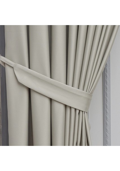 Lüx Saten Blackout Karartma Güneşlik Perde Düz Pilesiz - Numune Gri fiyatları