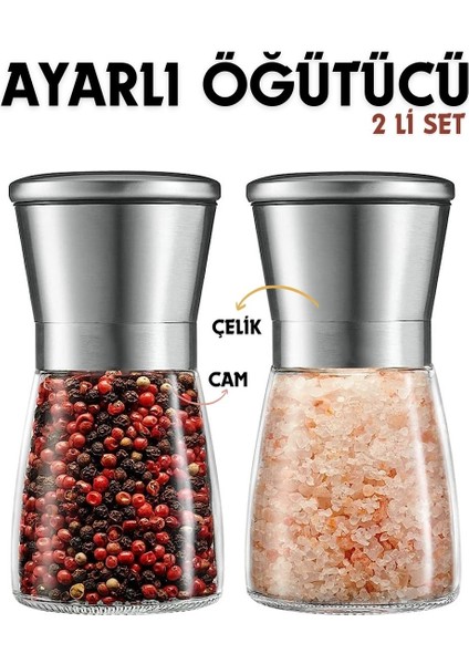 2 Li Baharat Tuz Öğütücü Set Dees Dickerhoof Design