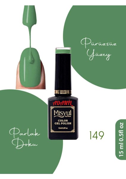 15 ml Misyul Profesyonel Çim Yeşili Kalıcı Oje MIS-149