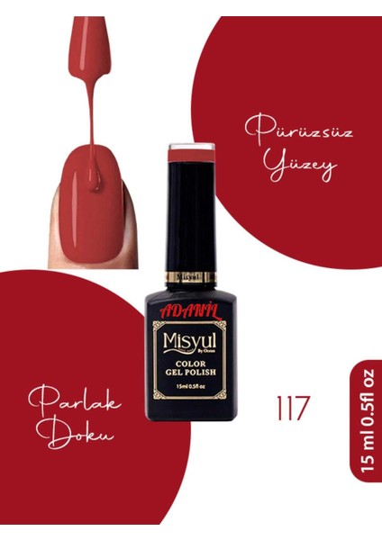 15 ml Misyul Profesyonel Bordo Kalıcı Oje MIS-117