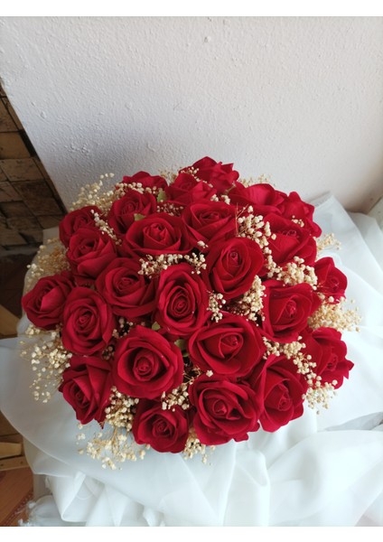 Battal Boy Siyah Kadife Kutuda Kız Isteme Çiçeği/kırmızı Gül Yapay Söz Çiçeği modelleri