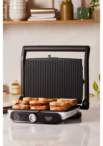 Gastro Grill Glass Premium 2400W Tost ve Izgara Makinesi Beyaz