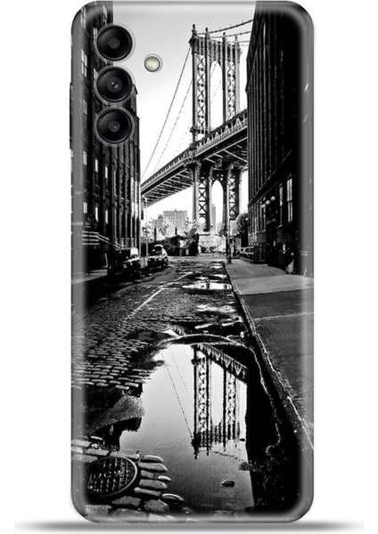Samsung Galaxy A04S Kılıf Esnek Silikon Kamera Koruma 4K Desenli Özel Tasarım - Manhattan Bridge