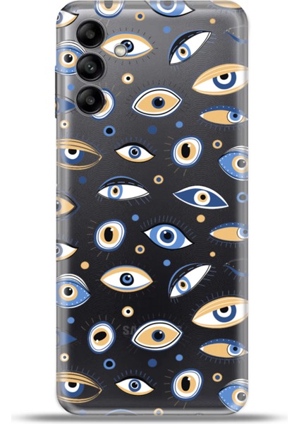 Samsung Galaxy A04S Kılıf Esnek Silikon Kamera Koruma 4K Desenli Özel Tasarım - Eyes On U