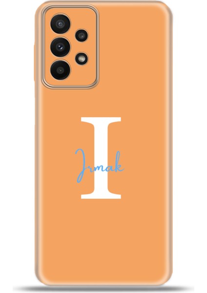 Samsung Galaxy A23 Kılıf Silikon Esnek Kamera Koruma Kişiye Özel Isim Harf Zao Turuncu - I