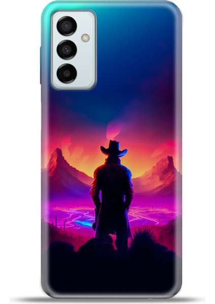Samsung GALAXYM23 Kılıf Esnek Silikon Kamera Koruma 4K Desenli Özel Tasarım - Kovboy