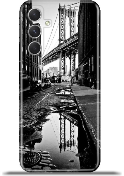 Samsung Galaxy A24 Kılıf Esnek Silikon Kamera Koruma 4K Desenli Özel Tasarım - Manhattan Bridge