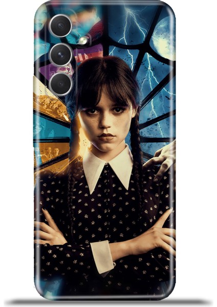 Samsung Galaxy A54 5g Kılıf Esnek Silikon Kamera Koruma 4K Desenli Özel Tasarım - Wednesday