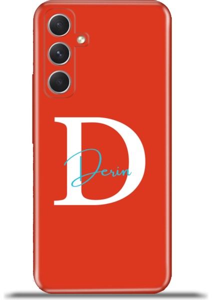 Samsung Galaxy A54 5g Kılıf Silikon Esnek Kamera Koruma Kişiye Özel Isim Harf Zao Kırmızı - D