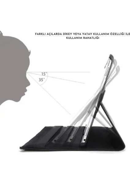 Xiaomi Mi Pad 5 11 Inç ile Uyumlu 360° Dönebilen Standlı Tablet Kılıfı