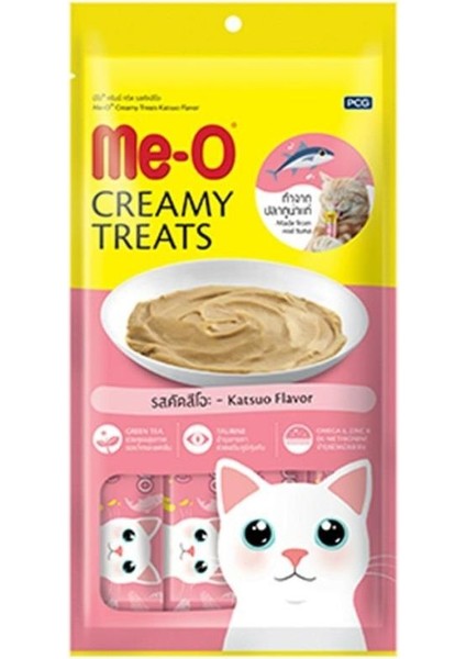 Me-O Creamy Çizgili Orkinos Balıklı Sıvı Kedi Ödülü 4X15 gr