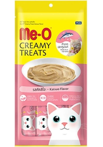 Me-O Creamy Çizgili Orkinos Balıklı Sıvı Kedi Ödülü 4X15 gr modelleri