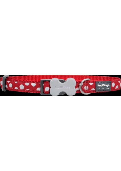 Reddingo Kırmızı Üzerine Beyaz Benekli Köpek Boyun Tasması S 15MM / 24-36 cm