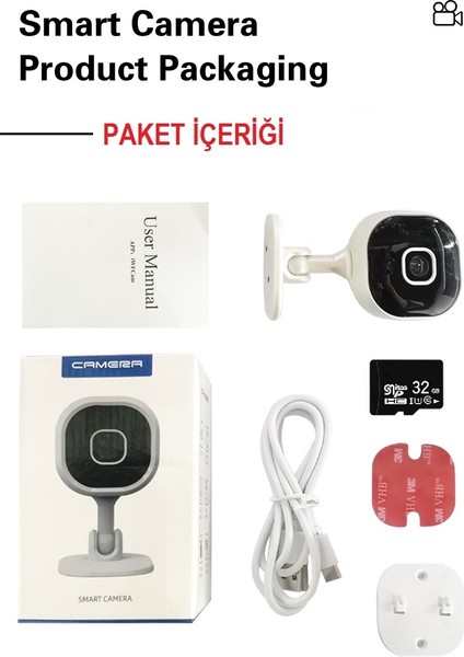 Ucuzcu Market Wifi Mini Kamera + 32GB Hafıza Kart Ile Birlikte (Hareket Algılama + Dünyanın Her Yerinden Uzaktan Izleme + Video ve Ses Kayıt Yapar + Iki Yönlü Ses Alış Veriş)