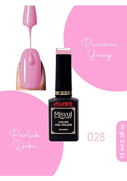 15 ml Misyul Profesyonel Toz Pembe Kalıcı Oje MIS-028