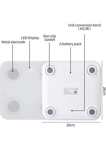 Mi Orijinal Yağ Ölçer Fonksiyonlu Akıllı Bluetooth Tartı-Body Composition Scale 2