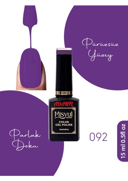 15 ml Misyul Profesyonel Mürdüm Kalıcı Oje MIS-092